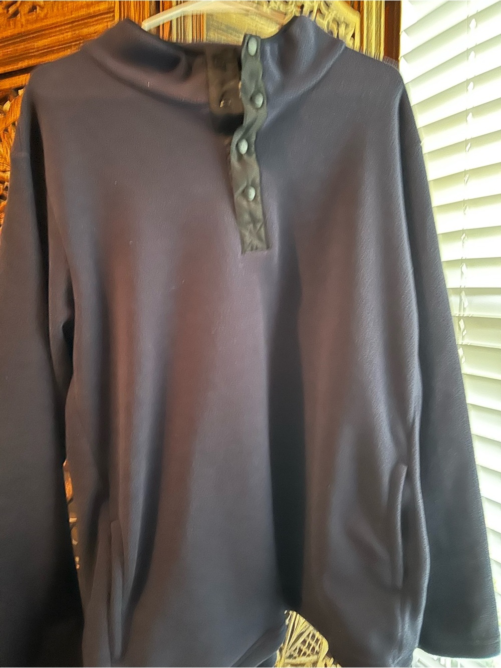 Mason Navy Button-Placket Henley Sweatshirt